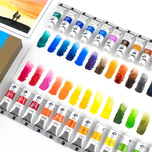 Paul Rubens Watercolor Paint, 24 Vibrant Colours Highly Pigmented, 5ml Each Tube, Perfect for Painters, Artists, Hobbyist, Beginners, Students