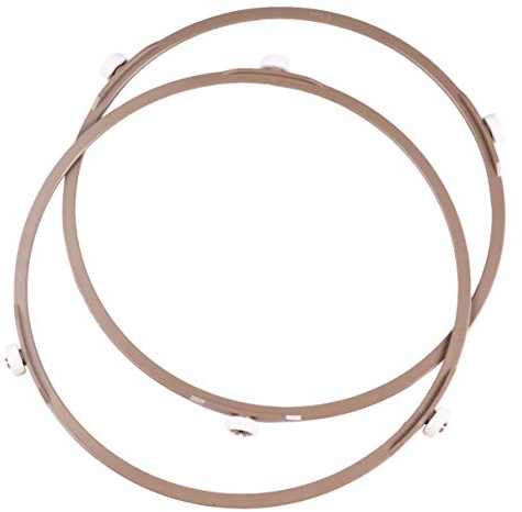 YARNOW Mikrowelle Drehring 22cm Durchmesser Rollring für Glasteller 2 Stück | Universal Ersatzteil Drehteller Halter mit 1,4cm Rad für Mikrowellen Zubehör Stützring Kunststoff Braun