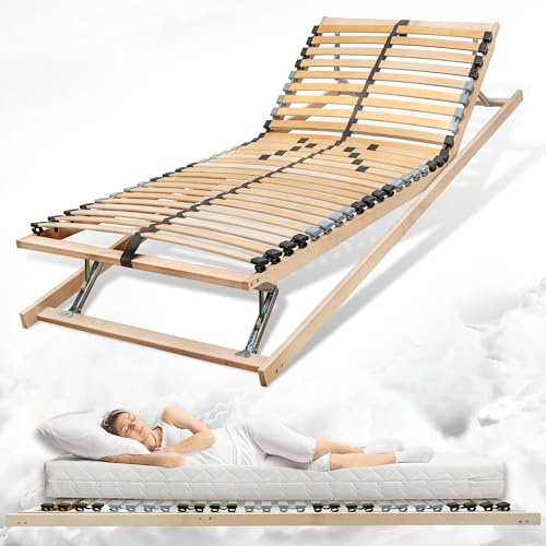 Coemo 7 Zonen Lattenrost Ergo KF Kopf- und Fußteil verstellbar, 120x200 cm | Stabilisierendes Mittelband, Härtegradverstellung, Besonders Individuell Einstellbar, Höhenverstellbare Kopf- und Fußstütze
