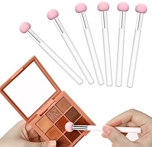 6 Pcs Makeup Sponges for Foundation Mushroom Makeup Puff Sponge with Handle Concealer Powder Sponge Applicator Brush Eyeshadow Brushes for Women Girls