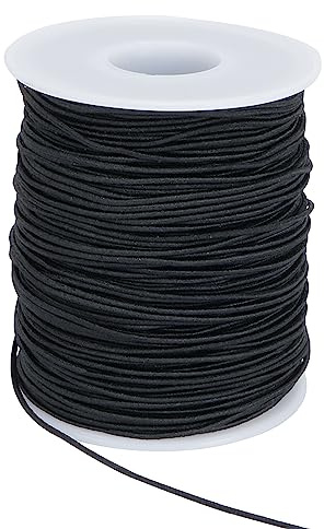 KOSHIFU Elastisches Band für Armbänder 1mm x 100 m Perlenschnur zum Auffädeln Elastische Faden Nylonschnur Gummiband für DIY Handwerk Armbänder Halsketten Handwerk, Schwarz