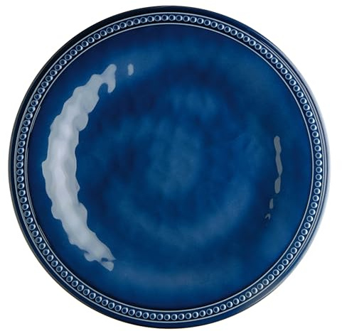 Overstock Blue Melamine Harmony Collection - Juego de 6 platos de postre