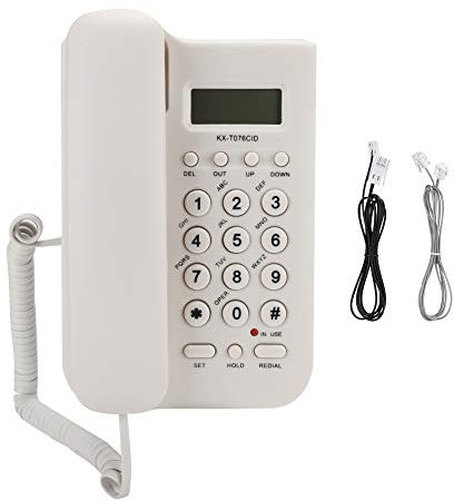 Phones for Sale Landline Telephone Telephones Caller Id Phone Corded Basic Binatone Black House Kxt076cid Bt Cordless 2 Pack White Home 3 Handsets Desk Digital Without Nuisance (White)