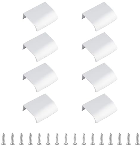 MOROBOR Silberner Fingerkantenzieher, 8 Stück Verdeckter Griff, Moderner Schubladengriff, Radian Edges Unsichtbare Garderobenknöpfe Aus Aluminiumlegierung Für Schrankbeschläge, Schubladen, 50 mm