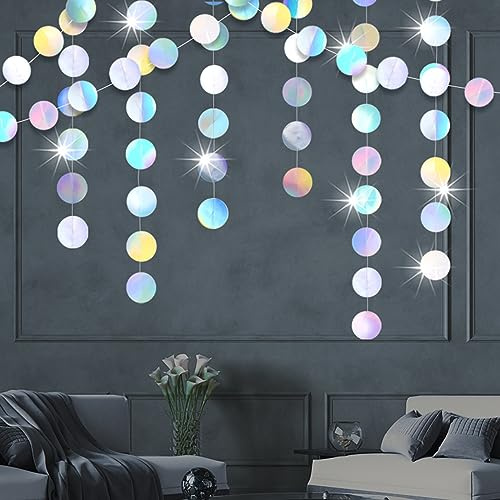 2 Stück 4m Runde Glitzer-Papier-Girlande, Deko für Geburtstag, Babydusche, Weihnachten, Hochzeit und Karneval