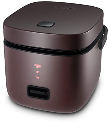 Cuociriso, Mini cuociriso a Vapore (1,2 l/200 W/220 V) con Funzione di conservazione del Calore, pentola Interna, utilizzato per Cucinare Il Riso, Cucinare Il Porridge, Marrone