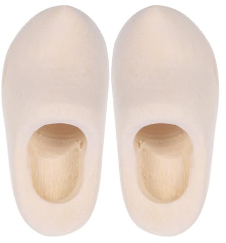 EXCEART 1 Paar Mini Holländische Holzschuhe Holland Deko Schlüsselanhänger Holland Clogs Miniatur Ornamente Puppenhaus Zubehör DIY Puppenschuhe Weihnachten Holzfiguren zum Bemalen Basteln