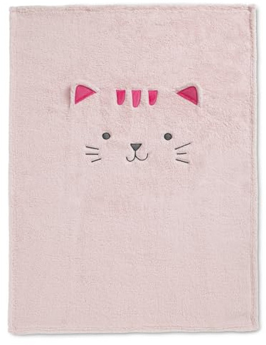 Delta Children Sherpa Throw Blanket for Kids, Pink Cat