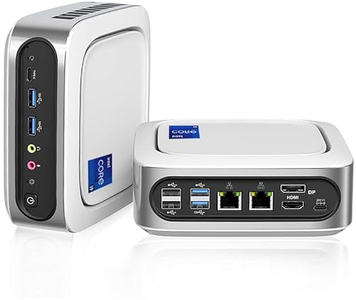 AWOW Mini PC Wi-11 Pro con i9-11900H (8C 16T, hasta 4.9Ghz), 16GB DDR4 512GB NVME SSD Mini Computadora con WiFi 6 BT 5.2 Pantalla Triple 4K Type-C Dual LAN 2.5G (16+512GB)