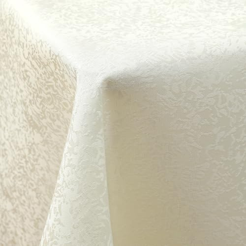 Spotjoy Tischdecke Abwaschbar Rechteckig 100x140cm Polyester Tischwäsche Jacquard Garten Tafeldecke Ornamente Pflegeleicht - Beige