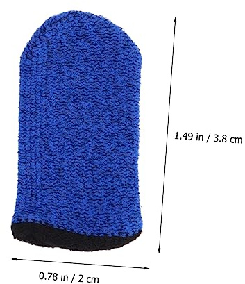 UPKOCH 10 Stück Blaue Nylon Fingerlinge mit Anti Schweiß Fingerschutz und Rutschfester Daumenhülle Atmungsaktiv und Elastisch für Präzises Spielen Touchscreen Handys