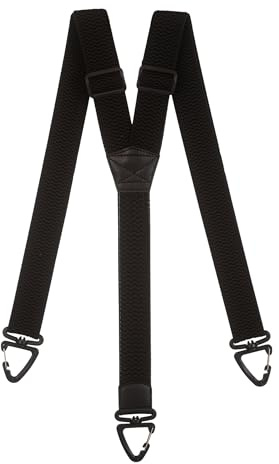Olata Tirantes Resistentes en Y con Mosquetones de Plástico – 4 cm de Ancho, Elásticos, Ideales para el Trabajo y Actividades al Aire Libre. Negro