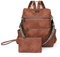 Puwuzixi Frauen Rucksack Wasserdicht Anti-Diebstahl Leichtgewicht PU Mode Reisen Mehrzweck Cabrio Geldbörse Umhängetasche Handtasche Rucksack (Brown)
