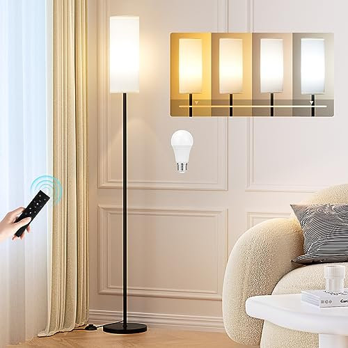 Aooshine Floor Lamps for Living Room, 64 Modern Floor Lamp with Remote Control and Stepless Dimmable Colors Temperature & Brightness, Standing Lamps for Living Room Bedroom Office(9W Bulb Included)