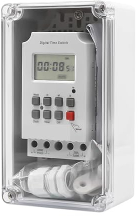 Folisila Minuterie numérique 220 VCA 30 A avec boîtier étanche, for Interrupteur de minuterie numérique extérieur