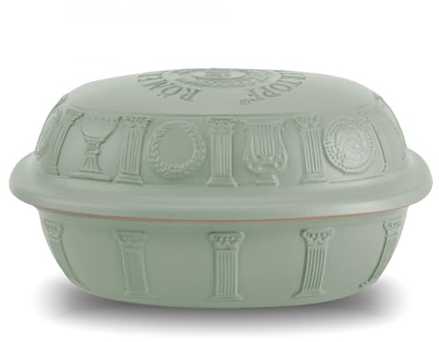 Romertopf Clay Roaster | 40 Years Anniversary Edition | Non-Stick Dutch Oven | Healthy Pot Cooking | Clay Baker | Versatile Cooking Vessel - 3.7 Quarts (3.5 Liters) for up to 6 people - Green
