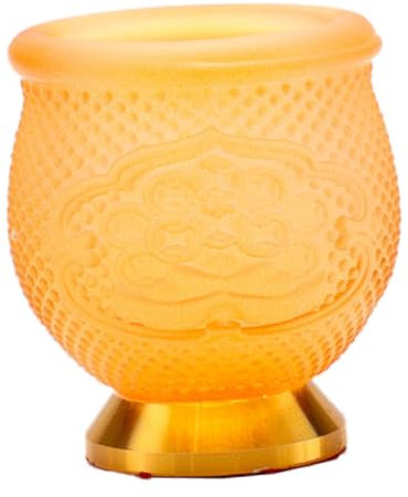 F Fityle Copa de de Agua Budista Copa de Agua en Forma de cáliz Copa de Bebida sacrificial en Relieve Fortuna para Guanyin, Corto