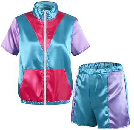 Generisch 80er 90er Jahre Kostüm Herren Damen Faschingskostüme Retro Skianzug Damen KostüM üBergrößE Damen