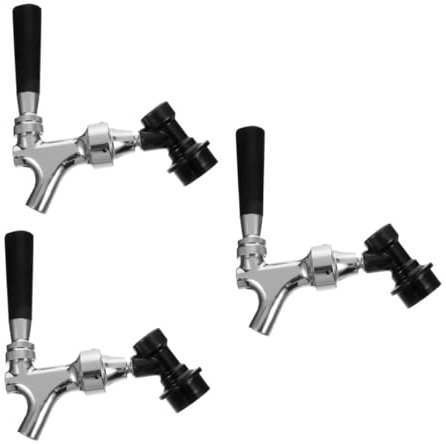 Cabilock 3 Piezas Grifo De Cerveza Vino Gruñidor Estante Cóctel Botellas Dispensador Manejar Tanques Criba Vibradora Bar Martini Válvula Abdominales Black