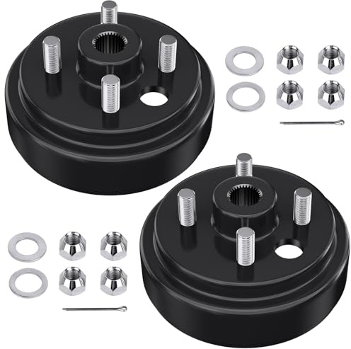 21807G1 Golf Cart Brake Drum for EZGO TXT 30 Tooth Spline 1 Inch Large hole Brake Drum Hub with Nuts For 4 Cycle Gas 1996-Up EZGO TXT/RXV/Medalist/Marathon/Columbia, OEM# 21807-G1, 41843-94