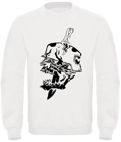 Felpa Girocollo Machete Rap Hip Hop Salmo Uomo Donna Ragazzi Unisex (IT, Testo, M, Regular, Regular, Bianco)