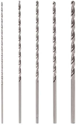5 Stück extra lange Spiralbohrer, 2–5 mm Durchmesser, gerader Schaft, Werkzeugbohrer for Holz, Kunststoff, Aluminium