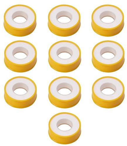 10 PCS Teflon Idraulico, 12 mm x 12 m, Rotoli di Nastro ad Alta Densità, Nastro Sigillante in PTFE, Resistente alle Alte Temperature e Ritardante di Fiamma per Riparazioni di Tubi e Rubinetti