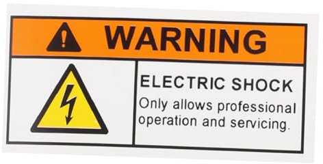 Housoutil Voltage Shock Hazard Sign Self Adhesive Pvc Sticker, Electrical Safety Warning for Electrical Equipment, English Label for Factory and School Use