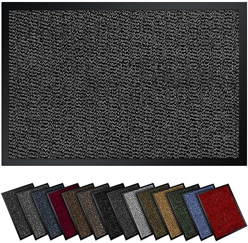 Gentle North Hochwertige Fußmatte grau schwarz 130x200cm groß für Innen & Außen - Schmutzfangmatte rutschfest, waschbar & wetterfest - Fussmatte für Eingangsbereich & Aussenbereich - Läufer Flur dünn