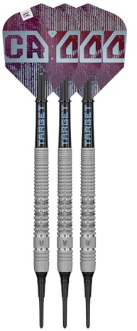 Target Darts Cryo Soft Tip Dart Set 18g–21g 90% Wolfram Barrels Cryo Spitzen Pro Grip Tag-Schaft & Nr.6 Flights Design Claret Purple & Blau | Dartpfeile mit Kunststoffspitze Dart Pfeile
