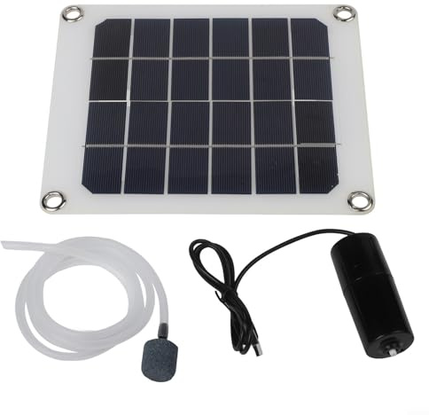 Lawnoval Aeratore solare per laghetto da 20 W, per laghetto da esterno, silenzioso, pompa di ossigeno ad energia solare con pannello in silicone monocristallino, 1 pezzo