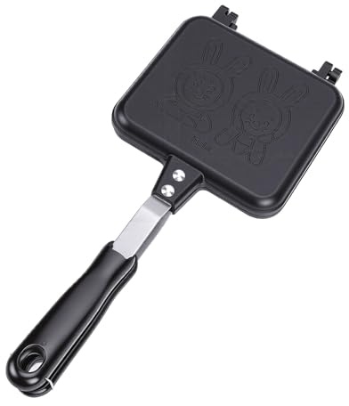 Luocute Machine à Sandwichs Double Face, Motif de Lapins, Poêle à Panini Grillée Antiadhésive avec Corps en Alliage D'aluminium, Presse-sandwichs à Panini pour la Cuisine à Domicile, le