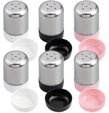 Mini Salzstreuer 6er Set, Salzstreuer Edelstahl für Unterwegs, Auslaufsicherer Salz und Pfefferstreuer Klein, Ideal für Camping & Reisen