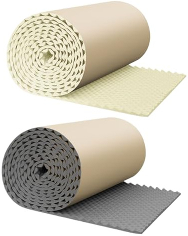 100x50cm Akustikschaumstoff - 2 Rollen Noppenschaumstoff Akustikpaneele | Selbstklebende Schaumstoff Schalldämmmatte | Wand Schallschutzplatten für Tonstudio, Büro, Podcasts, Aufnahmestudios