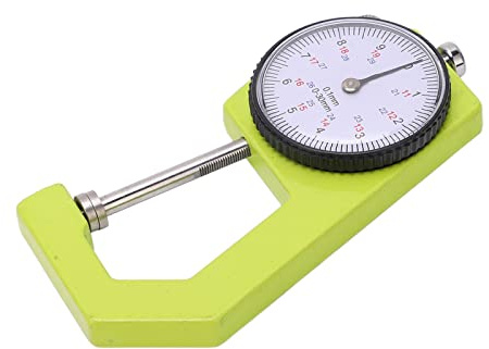 Calibro spessimetro 0.1mm con quadrante tondo 0-30mm - Misurazioni precise per carta, gioielli e pelle sintetica, superficie in carburo cementato, design compatto e portatile