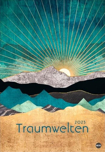 Traumwelten Posterkalender 2025: Tiere und Landschaften mit Metallic-Touch. Kunstkalender im Format 37 x 53,5 cm. Bildkalender 2025 von SpaceFrog Designs