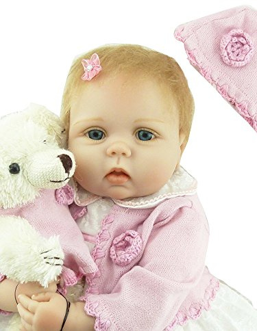ZIYIUI Reborn Puppe 22 Zoll 55 cm Lebensecht Baby Reborn Mädchen Handgemacht Weiche Vinyl Silikon Reborn Babypuppen Neugeborenes Mädchen Junge Spielzeug Geschenk