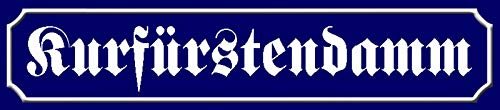 Schatzmix Straßenschild Kurfürstendamm Metallschild Wanddeko 46x10 cm tin Sign Blechschild, Blech, Mehrfarbig