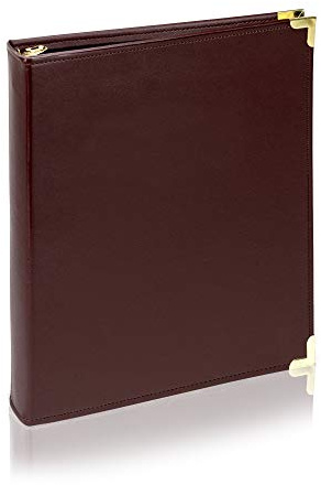 Hemingway Classic Collection Executive Presentation Binder by Performore - 1 Inch Capacity, Vegan Leather, Round Brass Ring, and Brass Corners; Timeless Elegance for Professional Presentations