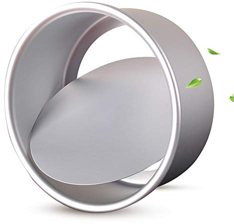 OUKEYI Molde redondo para tartas de queso de 10 pulgadas, molde redondo de aluminio con parte inferior extraíble, molde de gasa de aluminio anodizado para hornear