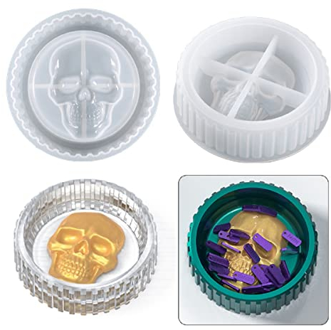 Yalulu Schädel Aschenbecher Harzform Epoxidharz Form, Aschenbecherform Silikonform Gießform, Harz-Silikonformen In Aschenbecher Harz Gießform, Aschenbecher Form für Harz