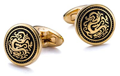 Gemelli a forma di drago da uomo, gemelli a forma di drago vichingo norreno, gemelli smaltati con drago celtico, gemelli da smoking per camicia con drago, gemelli francesi con animali punk, gemelli