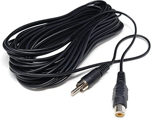Drut Cavo di prolunga fono Singolo Singolo da Presa RCA a RCA da 10 m Cavo Audio Video Hi-Fi/TV 33 Piedi Nero