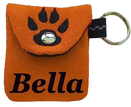 Tasche Steuermarke Hundemarke Namensschild Anhänger Hunde Name WUNSCHNAME Wildleder Imitat Hundehalsband Täschchen Telefonnummer (Wildleder Imitat orange)