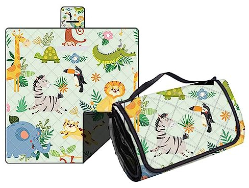 Hayisugal Picknickdecke Sandfrei Stranddecke Wasserdicht Campingdecke Waschbar Strandunterlage Tragbare Picknickdecke Soft für Strand,Picknick,Wandern,Reisen, Zebra, 200 x 200 cm