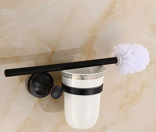 Porta asciugamani, porta telo da bagno, porta carta igienica, set di ferramenta vintage per il bagno, tazza da toilette antica nera