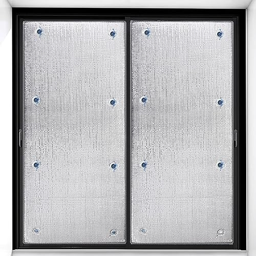 Wärmereflektierende Fensterfolie,Vollständig Verdunkelnde Sichtschutzfolie,Isolierfolie aus Aluminiumfolie,UV-Schutz Wärmeisolierung Sonnenschutzfolie Fenster Innen oder Außen (40x170cm/16''x67'')