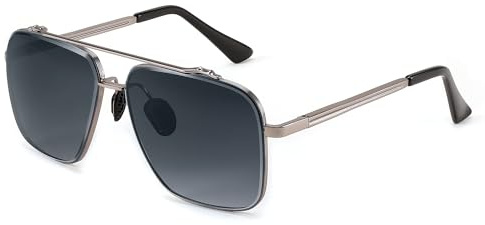 FEISEDY Retro 70er Jahre Sonnenbrille Herren Vintage 80er Square Brille mit UV400 Schutz B4145