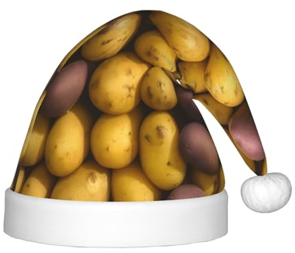 Many Potatoes Festliche Kinder-Weihnachtsmannmütze – eine bequeme, bedruckte Weihnachtsmütze, ideal für Neujahr und festliche Feiertagsfeiern