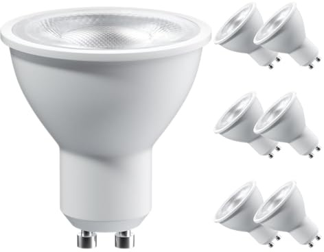 Sparkling Wonderful GU10 LED Bulbs, Dimmable 7W (50W Halogen Equivalent) LED Light Bulbs, 6500K Daylight White, 6Pack 630LM Bulb Replacement for Recessed Track Lighting, Spotlights, Home Lighting